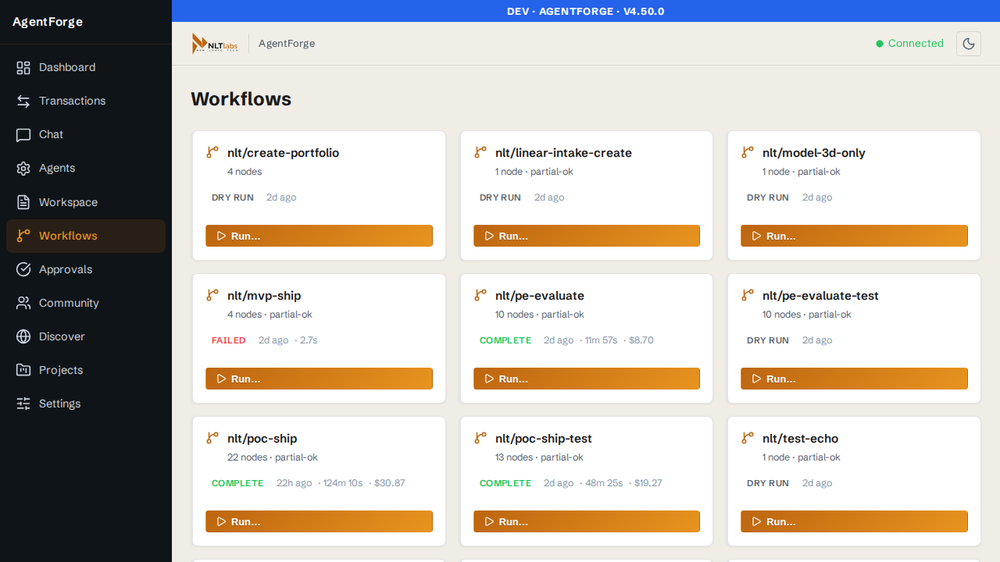 AgentForge workflows