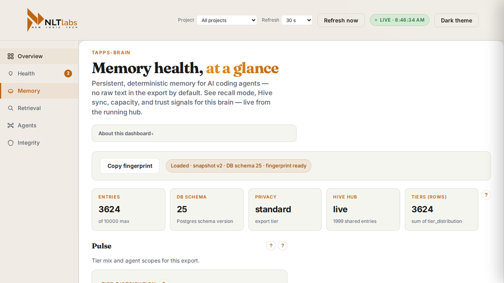 NLT Memory recall browser